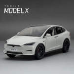 1:24 Tesla Model X Tesla Model 3 Lydinio Lieto Žaislinio Automobilio Modelis Garsas ir &Scaron;viesa Vaikams Žaislas Kolekcionuojami Daiktai Gimtadienio dovana balta