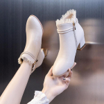 Avalynė Smailianosė Moteri&scaron;ki Aulinukai Kalnų kri&scaron;tolas Eleganti&scaron;ki su Vidutiniais Kulnais Trumpi Batai Moterims Balti Aulinukai &Scaron;ik Y2k Kar&scaron;ti Pu 36