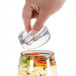 Fermentacinio stiklo svoris su lengva rankena, sunkus stiklinis fermentacijos dangtelis, skirtas stiklainiui marinuoti marinuoti kimchi