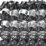 Miesto policija Kinija Specialiosios pajėgos Konstruktoriai &Scaron;turmo karys SWAT Figūrėlės Apsauga nuo dujų kaukė Kariniai ginklai Kaladėlės Žaislai Vaikams