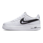 Nike Air Force 1 07 GS I&scaron;pjautas Swoosh - Balti Juodi Vaikų Sportbačiai DR7889-100 35.5