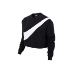 Nike Sportswear Swoosh Fleece apvalios apykaklės džemperis moterims Džemperis Juodas CV8654-010 XL