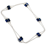 London Blue Topaz gemstone 925 Sterling Silver Jewelry Necklace 36