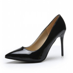 Mada Dideli Dydžiai 34-44 Ofisas 10.5cm Plonas Kulnas Auk&scaron;takulniai Moteri&scaron;ki Batai Smailianosės Lakinės Odos Vestuviniai Batai Moterims Chaussures Femme 40 juoda