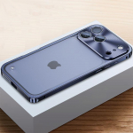 Prabangus aviacinio aliuminio lydinio rėmelis-bamperis dėklas iPhone 17 16 15 14 13 12 Pro Max metalinė objektyvo apsauga smūgiams atsparus telefono dėklas For iPhone 17 Pro tamsiai mėlyna spalva