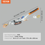 SucceBuy 5T Traukimo Gerve Ratchet Power Puller Įrankis su 11,5 pėdų Plieniniu Kabeliu Automobilinis Kėlimo Kabelio Traukiklis Transporto Priemonės Gelbėjimui