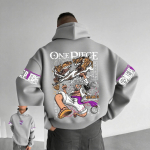 Anime vyri&scaron;kas džemperis su gobtuvu One Piece Luffy Gear 5 grafiniu spaudiniu Streetwear Cosplay laisvalaikio striukė pavasario rudens vir&scaron;utiniai drabužiai M