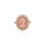 MELA BIANCA Anna Cameo žiedas M Rose gold-pink beige