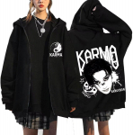 Stray kids KARMA Albumas STAR Užsegamas gobtuvas Džemperis Striukė Felix Hyunjin Bangchan Lee Know Seungmin IN Han Užtrauktuku užsegamas džemperis Striukė Large