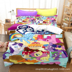 My Little Pony patalynės komplektai Antklodė Quilt Lovos uždangalas Antklodės užvalkalas Pagalvės užvalkalas 2-3 dalių komplektai Vaikams Suaugusiems Namų dekoras EU Single 135x200cm