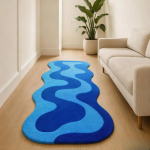 Storas kilimėlis prie lovos grindims Namų purus mink&scaron;tas kilimas Netaisyklingos formos kilimai miegamajam Dopamino spalvos svetainės dekoracija Pliu&scaron;inis kilimas 50x80cm