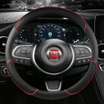 PU odos automobilio vairo užvalkalas 38cm 15 Fiat Tipo Fullback Strada Toro Doblo Freemont Bravo Stilo automobiliams Priedai RED O SHAPE