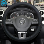 100% DERMAY Prekės ženklas VW Golf 6 VI Automobilio Vairo Dangtelis Mikropluo&scaron;to Oda Neslystantis Automobilio Aksesuarai juoda