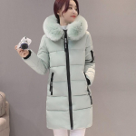 Moteri&scaron;ka žieminė parka su kailiniu apykakliu ir gobtuvu, madinga, su raidžių aplikacija, užsegama užtrauktuku, su ki&scaron;enėmis, ilga, eleganti&scaron;ka, liekninanti, &scaron;ilta, stora, moteri&scaron;ki paltai XXXL