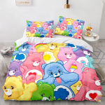 MINISO-Animacinių filmukų Priežiūros me&scaron;kučiai Antklodės užvalkalų rinkinys Kawaii Pagalvių užvalkalų rinkinys Vaikams Skirtas lovos užvalkalų rinkinys Dekoracija Viso dydžio Karalienės dydžio Karaliaus dydžio EU Single(135*200cm)3pcs