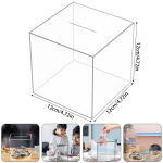 Skaidrus akrilinis taupyklė suaugusiems, didelės talpos, pinigų taupymo dėžutė, taupymo stiklainis gryniesiems taupyti, su raktu, tvirta skaidri taupyklė