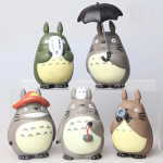 5 vnt. Anime Miyazaki Hayao serijos Totoro figūrėlė Mini statulėlė Mielos žaislinės Kambario puo&scaron;menos PVC figūrėlės Žaislas Vaikų dovanos Kolekcionuojami lėlės gray