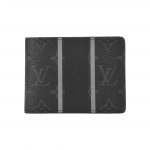 Louis Vuitton Monogramos Spaudos Dvigubai Sulenkiamas Padengto Drobės Piniginė Unisex Piniginė Juoda M64439 Box(Basic Set+Box)