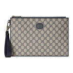Gucci monogramos logotipas susipynę dvigubi G drobės ir odos delninė vyri&scaron;ka delninė Mėlyna ebono spalva 672953-K9GSN-4075 Basic Set (Bag+Dust Bag)
