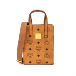 MCM Klasikinis Visetos Spausdinimo Senintas Odos Sintetinės Odos Rankinė Pirkinių Krep&scaron;ys Mini Moteri&scaron;ka Ruda su Konjako Spalva One Size-Basic Set (Bag+Dust Bag) ruda