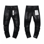 GLYDE Vyri&scaron;ki Tatters Dažų Ta&scaron;kų Vyri&scaron;ki Siauri Plė&scaron;yti Su Ženkleliu Tamprūs Džinsai Retro Auk&scaron;tos Klasės Vyri&scaron;kos Kelnės 38 black