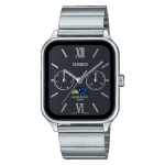 Casio Vyri&scaron;kas nerūdijančio plieno 50M atsparus vandeniui analoginis kvarcinis laikrodis MTP-M305D-1A2V juoda