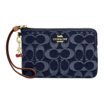 Coach Tamsiai mėlynas Džinsinis Signature Užtraukiamas Delninukas su Vy&scaron;nios Pakabuku ir Rie&scaron;o Dirželiu Kasdieniam Naudojimui Basic Set (Bag+Dust Bag)