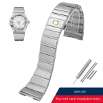 Omega Double Eagle Plieninė apyrankė Constellation serijos apyrankė Vyri&scaron;kas ir moteri&scaron;kas laikrodžio dirželis Metaliniai priedai 17MM 23MM 25MM 23mm sidabras