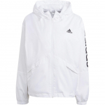 Adidas Essentials Didesnio Dydžio Logotipo Vėjo Striukė Moterims Balta Juoda GL0647 S