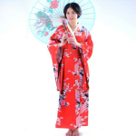 Moteri&scaron;kas tradicinis japoni&scaron;kas kimono cosplay, fotografijai ir scenos pasirodymui One Size red