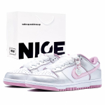Nike Dunk Wear resistant And Lightweight Low top Skateboard Shoes Women's Pink Silver DD1873-112(Team1483-GBAG) 38.5 black