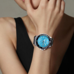 CASIO 100 metrų atsparumas vandeniui madingas kvarcinis plieninė apyrankė tokio pat stiliaus vyrams ir moterims mėlynas ciferblatas MTD-125D-2A3V mėlyna