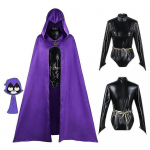Raven Teen Titans Cosplay Kostiumų Rinkinys Moterims, Raven Bodis Su Apsiausto Diržo Rinkiniu Helovino &Scaron;ventės Karnavalo Kostiumas 2XL