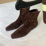 Žieminiai trumpi pliu&scaron;iniai moteri&scaron;ki ankle boots Madingi kvadratinio pir&scaron;to trumpi botai Ponios eleganti&scaron;ki žemakulniai ilgesni botai 35