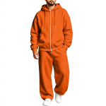 Dvipusis komplektas su pamu&scaron;alu ir gobtuvu, užsegamas užtrauktuku, kasdieniam, sportiniam dėvėjimui XL orange
