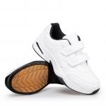 Vyri&scaron;ki reguliuojami Velcro odiniai sportbačiai Laisvalaikio sportiniai batai Balti sportbačiai Masculino Zapatillas Deportivas Tenis 40 balta