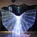 Angelodini LED sparnai Suaugusiųjų Vaikų kostiumas Apsiaustas Cirko LED &scaron;viesa &Scaron;viečiantys kostiumai &Scaron;ventės &Scaron;ou LED Izidės sparnai &Scaron;okio drabužiai L(Adult 155-180cm)