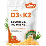 Corefeel Vitamininiai mink&scaron;tieji kapsulės Vitaminas Kokosas VEV D3 K2 5000 TV D3 100mcg K2 MK 7