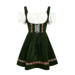 Raffliuotas Bavari&scaron;kas Dirndl Suknelė A formos Siluetas Moteri&scaron;ka Festivalio Suknelė Karnavalo &Scaron;ventė Green-XL black