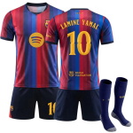 Paaugliams Vaikams Suaugusiems Individualus Vardas Futbolo Apranga 2026-27 Bar&ccedil;a Namų #10 LAMINE YAMAL Sportinis Treniruočių Komplektas su Kojinėmis 16 blue