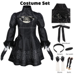 Anime Nier Automata Cosplay 9S Yorha 2B Cosplay Kostiumas Vyri&scaron;kas Moteri&scaron;kas Apranga Perukas Kaukė Kostiumas Didelio Dydžio Įmantrus vakarėlis Juoda Suknelė L black