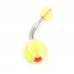 Les Tr&eacute;sors De Lily [E5654] - Body Piercing Boule 'Tecno' Jaune