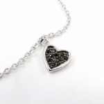 Les Tr&eacute;sors De Lily [G7875] - Bracelet Argent 'Love' noir blanc
