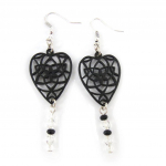 NOA [J4172] - Boucles Cr&eacute;ateur 'Love' noir blanc juoda