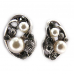 Les Tr&eacute;sors De Lily [J8272] - Boucles Cr&eacute;ateur 'Sissi' ivoire gris noir pilka
