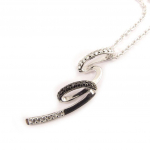 Altesse [L0679] - Collier Argent 'Scarlett' noir blanc