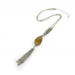 Les Tr&eacute;sors De Lily [N3601] - Collier 'Kilimanjaro' ambre sidabras