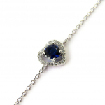 Les Tr&eacute;sors De Lily [N6840] - Bracelet argent 'Love' saphir blanc