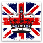 Les Tr&eacute;sors De Lily [M5304] &ndash; drobės &bdquo;So British&ldquo; karūna (40x40 cm) juoda