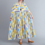 Laisva moteri&scaron;ka suknelė Vintažinės gėlėtos ra&scaron;tinės ki&scaron;enės su puse rankovių negabaritiniai &scaron;ventiniai Boho laisvalaikio chalatai One Size žalia